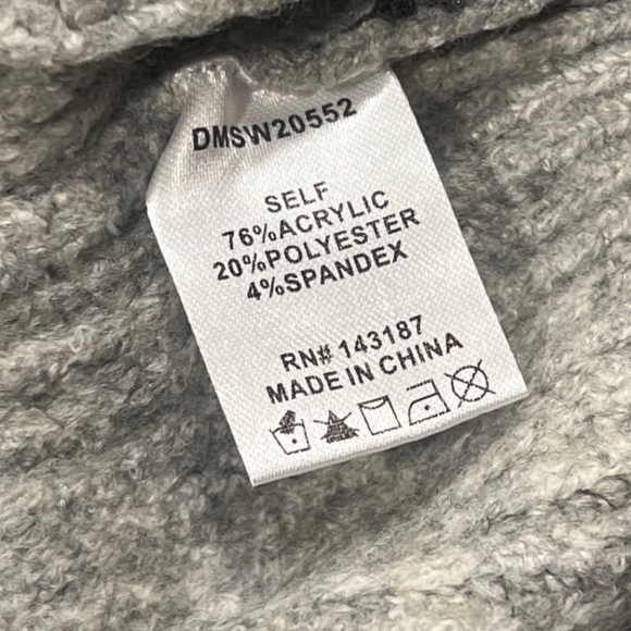 Dance & Marvel Dark Light Gray Two-tone Colorblock Sweater - Picture 4 of 4